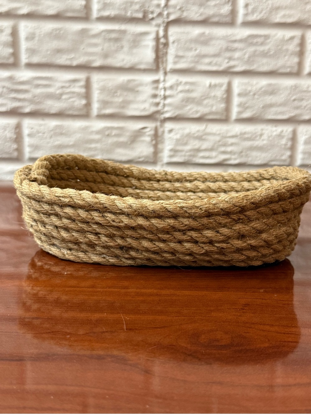 Braided Jute Oval Storage Basket - Natural Tan